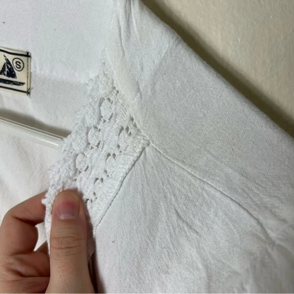 Seaspice Resort wear white crochet peruvian cotton coverup dress S - Picture 7 of 10